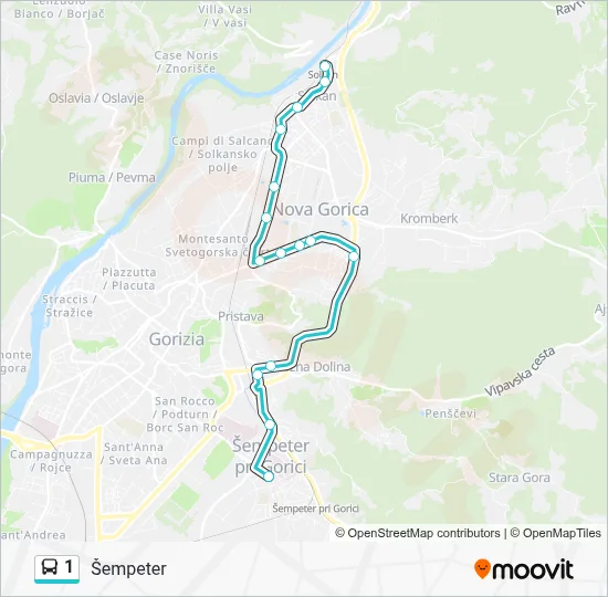 1 Bus Line Map