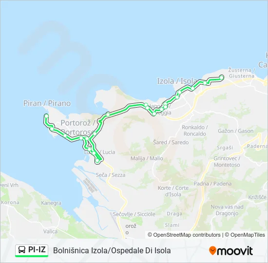 PI-IZ Bus Line Map