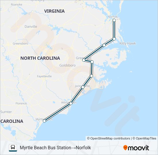 GREYHOUND US0658S Bus Line Map