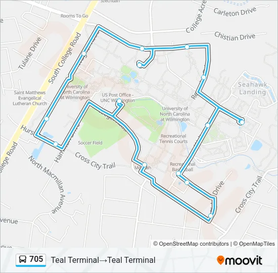 705 Bus Line Map