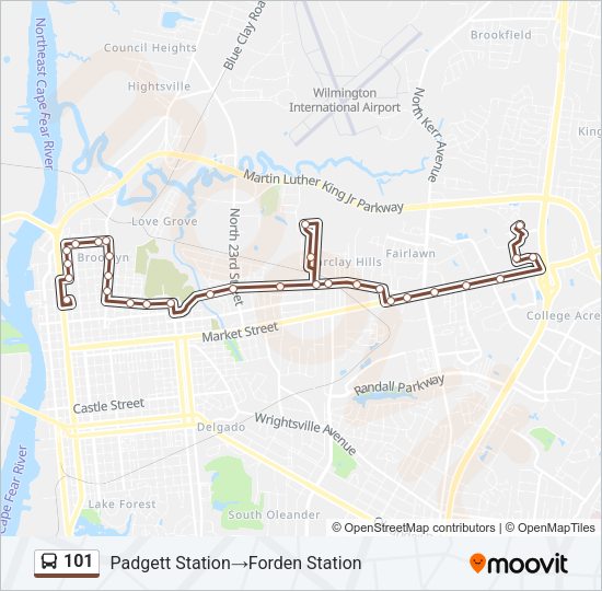 101 Bus Line Map