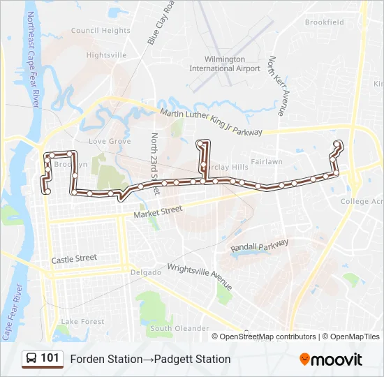 101 Bus Line Map