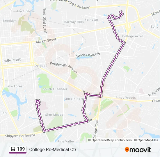109 Bus Line Map