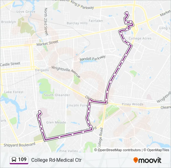 109 Bus Line Map
