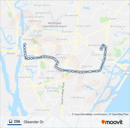 206 Bus Line Map