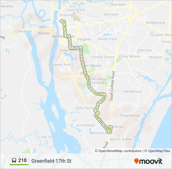 210 Bus Line Map