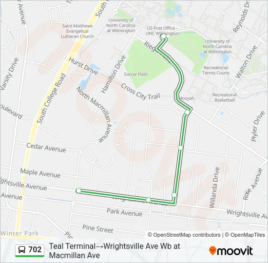702 Bus Line Map