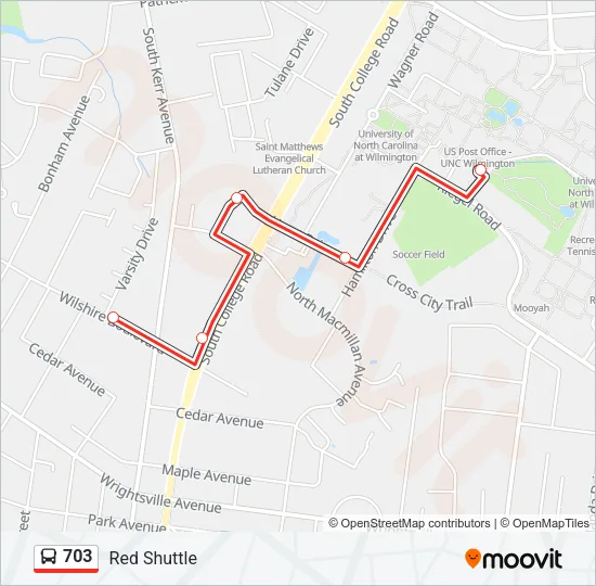 703 Bus Line Map