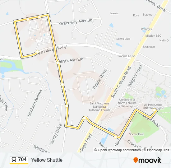 704 Bus Line Map