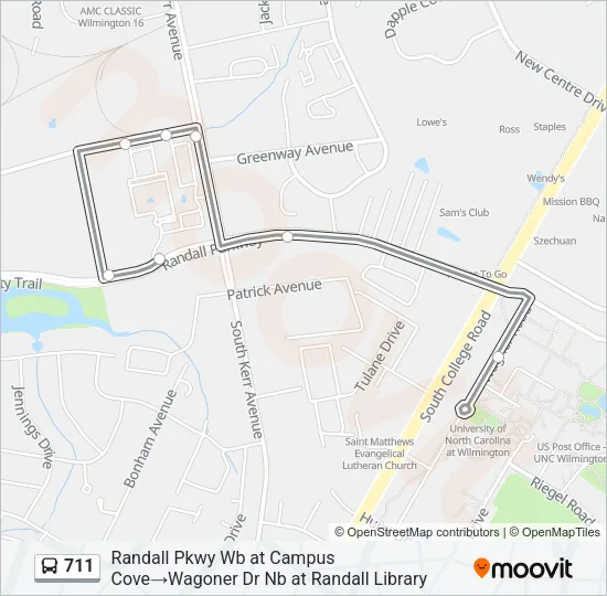 711 Bus Line Map