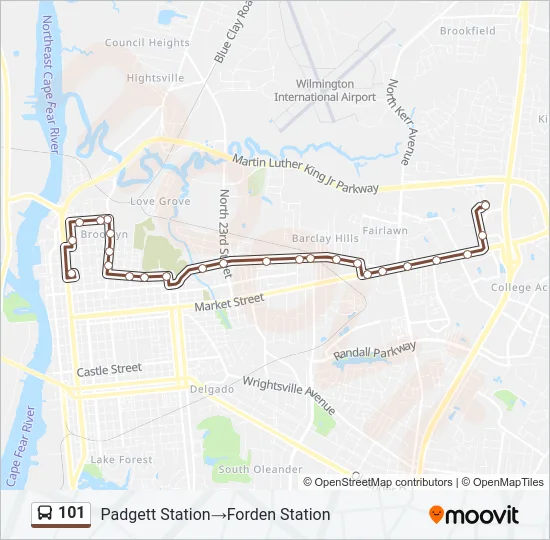 101 Bus Line Map