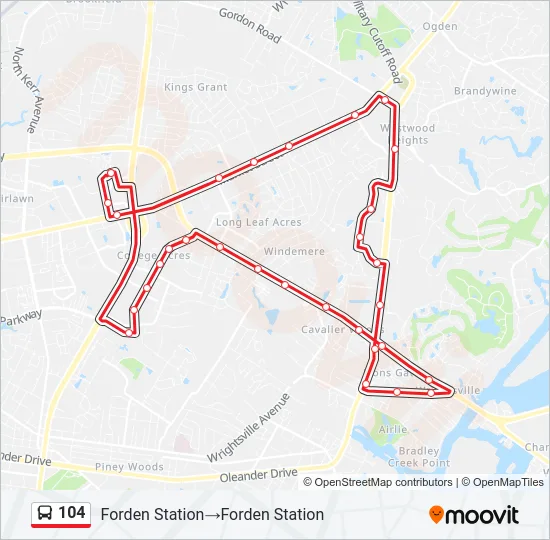 104 Bus Line Map