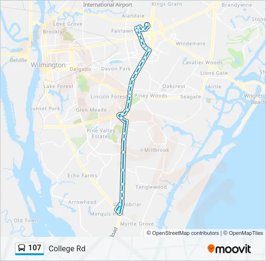 107 Bus Line Map