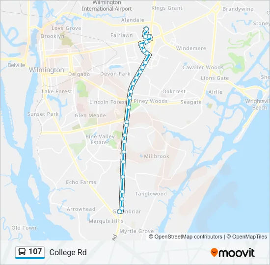 107 Bus Line Map