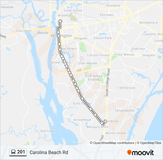 Mapa de 201 de autobús