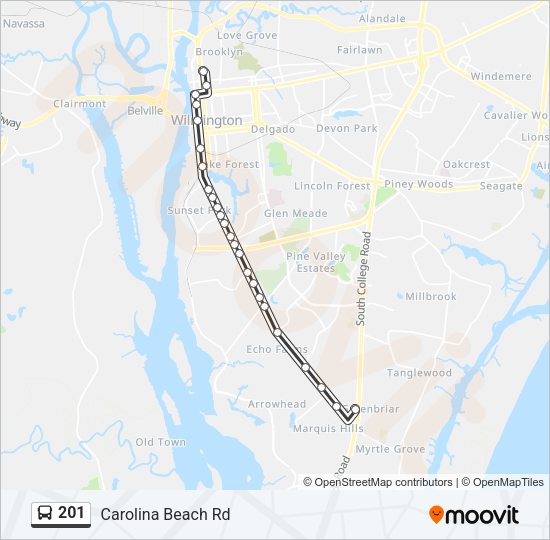 201 Bus Line Map