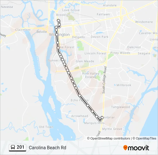 201 Bus Line Map