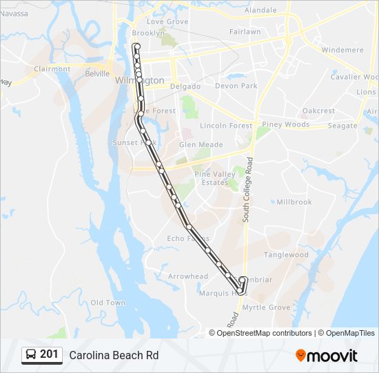 201 Bus Line Map