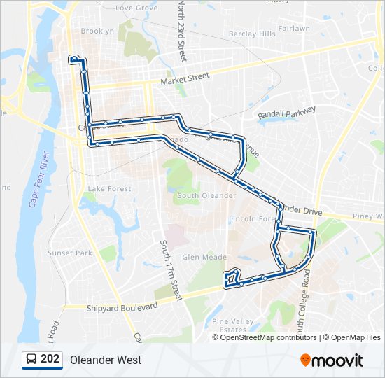 Mapa de 202 de autobús