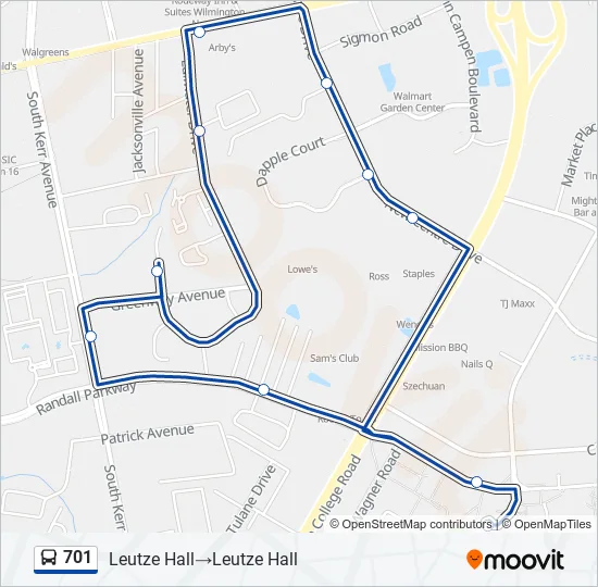 701 Bus Line Map