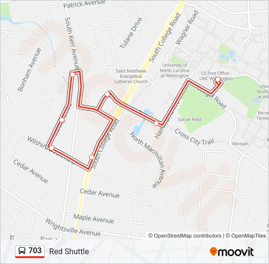 703 Bus Line Map