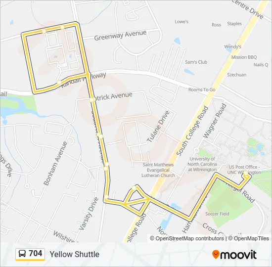 704 Bus Line Map