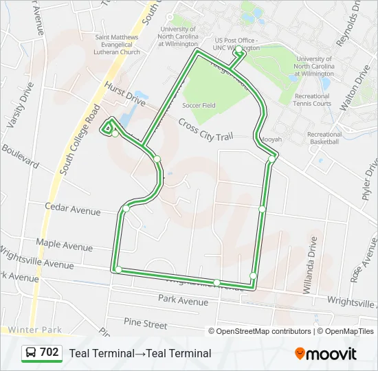 702 Bus Line Map
