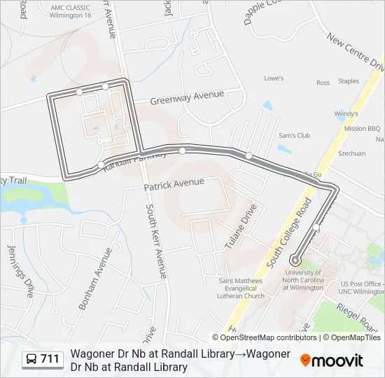 711 Bus Line Map
