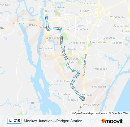 210 Bus Line Map