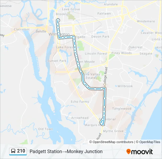 210 Bus Line Map