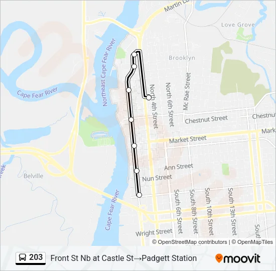203 Bus Line Map