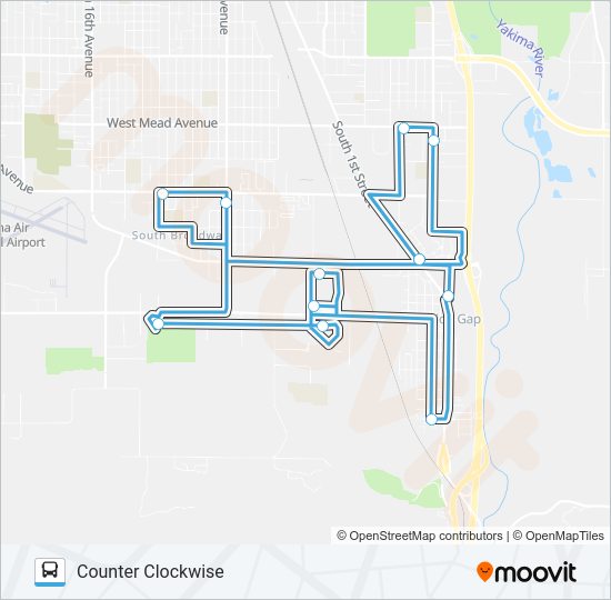 REVERSE ROUTE Bus Line Map