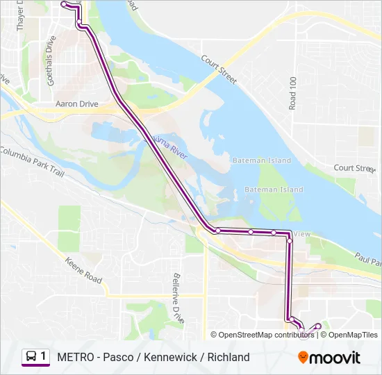 1 Bus Line Map
