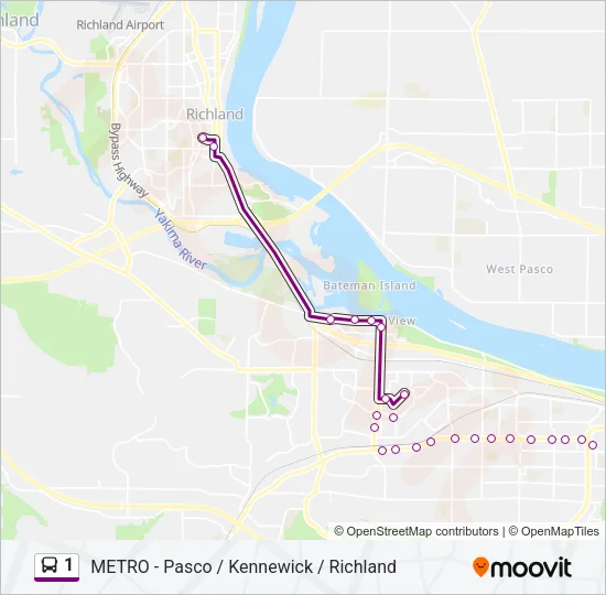 1 Bus Line Map