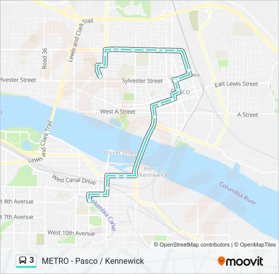 3 Bus Line Map