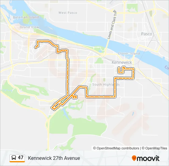 47 Bus Line Map