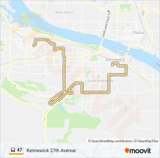 47 Bus Line Map