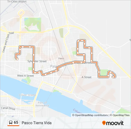 65 Bus Line Map