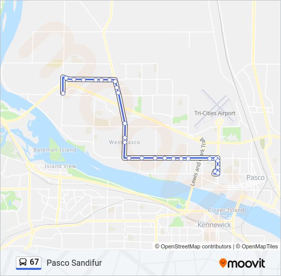 67 bus Line Map