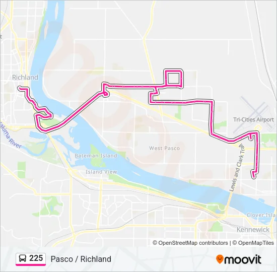 225 Bus Line Map