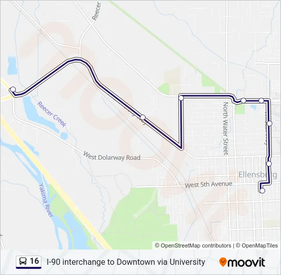16 Bus Line Map