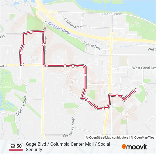 50 Bus Line Map