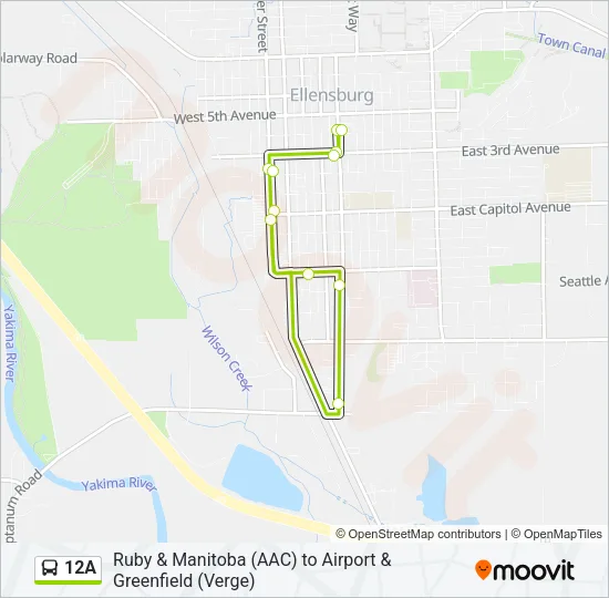 12A Bus Line Map