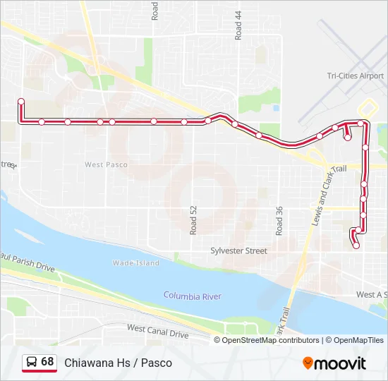 68 Bus Line Map