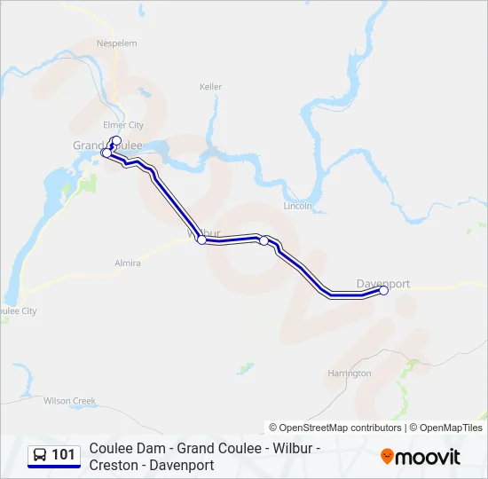 101 Bus Line Map