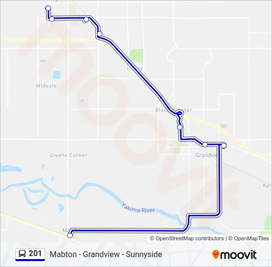 201 Bus Line Map