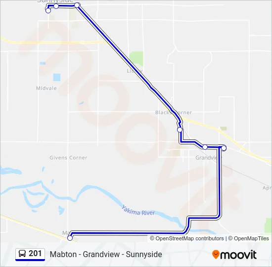 201 Bus Line Map