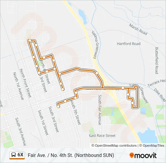 6X Bus Line Map