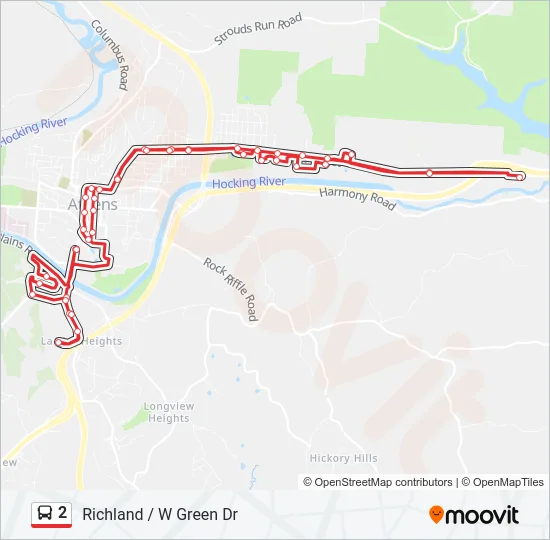 2 Bus Line Map