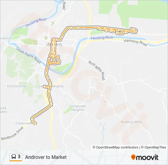 3 Bus Line Map